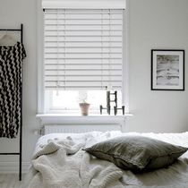 50mm Embossed Grain PVC Faux Wood Venetian Blinds White