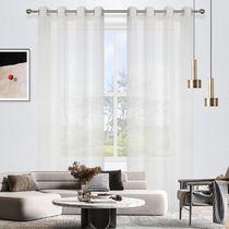 Bergamo Stripe Sheer Eyelet Curtain 165x220cm