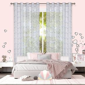Rabbit Sheer Eyelet Curtain 220cm Drop