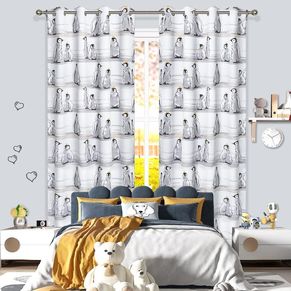 Penguin Room Darkening Eyelet Curtain 220cm Drop