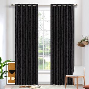 Damask Blockout Eyelet Curtain 165x220cm
