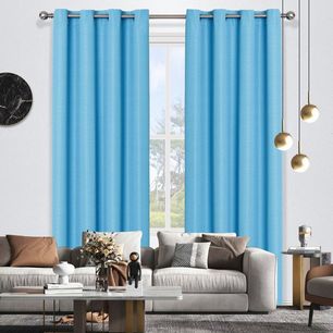 Bennett Uncoated Textured Plain Eyelet Curtain 220cm & 250cm Drop
