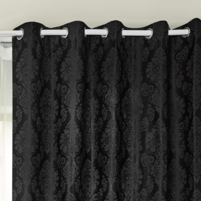 Buy Damask Blockout Eyelet Curtain 140cm Width Online Curtain Wonderland